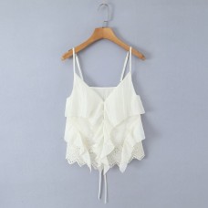 Hot girl ruffled camisole sleeveless top