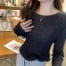Knitted Long Sleeve Top for Women Loose Fit, Casual Slimming and Elegant Design