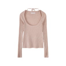 Pure Desire Square Neck Tie-Up Slim-Fitting Knit Top for Women Pure Desire Square Neck Tie-Up Slim-Fitting Knit Top for Women