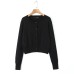 Round neck single breasted top for women