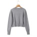 Round neck single breasted top for women