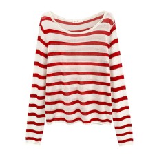 Relaxed Color-Block Stripe Inner Layer Top for Women