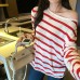 Relaxed Color-Block Stripe Inner Layer Top for Women Relaxed Color-Block Stripe Inner Layer Top for Women