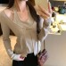 Hanging Neckline Two-Piece Slimming Knit Top for Women