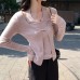 Hanging Neckline Two-Piece Slimming Knit Top for Women