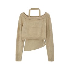 Pure Desire Strapless One-Shoulder Knit Cover-Up Two-Piece Set Women's Knit Top Inner Wear Pure Desire Strapless One-Shoulder Knit Cover-Up Two-Piece Set Women's Knit Top Inner Wear
