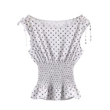 Retro spicy girl polka dot hugging sleeveless top
