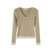 Style Color-Block V-Neck Knit Top for Women, Slim Fit
