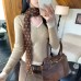 Style Color-Block V-Neck Knit Top for Women, Slim Fit