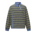Irregular collar striped patchwork  lapel long sleeved