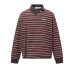 Irregular collar striped patchwork  lapel long sleeved