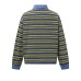 Irregular collar striped patchwork  lapel long sleeved