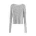 Solid color round neck long sleeved top