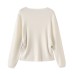 Round neck long sleeved drawstring top