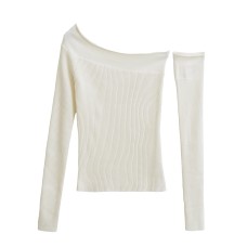 One shoulder solid color elastic top One shoulder solid color elastic top