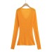 V-neck off shoulder loose long sleeved top