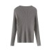 Single breasted round neck long sleeved top