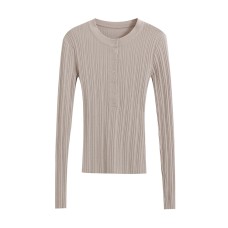 Slim fit elastic round neck top