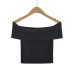 Flip up one shoulder elastic top