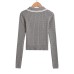 Collar button elastic slim top