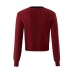 V-neck button long sleeved top