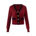 V-neck button long sleeved top