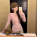 One Shoulder Off-Shoulder Lightweight Split Back Knit Long Sleeve Top for Women