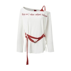 Tie Detail Long Sleeve Off-Shoulder Crop Top for Women