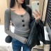 U-Neck Knit Top for Women, Slim Fit, Lightweight Innerwear, Unique Design