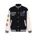 Embroidered letter baseball jersey