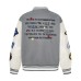 Embroidered letter baseball jersey