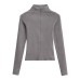 Half high collar zipper long sleeved tight top