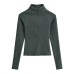 Half high collar zipper long sleeved tight top