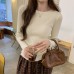 Dopamine Style Slim Fit Long Sleeve Inner Knit Top for Women