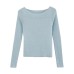 Chic Loose Off-Shoulder Inner White Long Sleeve Knit Top