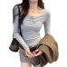 Sweet and Spicy Style Lace Trim White Slim-Fitting Basic Top for Women
