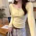 Sweet and Spicy Style Lace Trim White Slim-Fitting Basic Top for Women