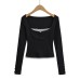 Lace lace slim fit top