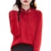 Autumn and Winter New Style Double-Sided Velvet Women's Embroidered Printed Loose Slim-Fitting Base Layer, Chinese-Style Standing Collar Top
