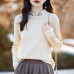 Autumn and Winter New Style Double-Sided Velvet Women's Embroidered Printed Loose Slim-Fitting Base Layer, Chinese-Style Standing Collar Top