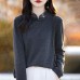 Autumn and Winter New Style Double-Sided Velvet Women's Embroidered Printed Loose Slim-Fitting Base Layer, Chinese-Style Standing Collar Top