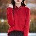 Autumn and Winter New Style Double-Sided Velvet Women's Embroidered Printed Loose Slim-Fitting Base Layer, Chinese-Style Standing Collar Top