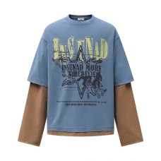 Creative letter printed patchwork long sleeves