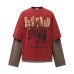 Creative letter printed patchwork long sleeves Creative letter printed patchwork long sleeves