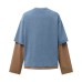 Creative letter printed patchwork long sleeves Creative letter printed patchwork long sleeves