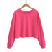 Round neck long sleeved loose top