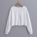 Round neck long sleeved loose top