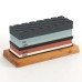 Kitchen Dual-Sided Whetstone Sharpener Set with Bamboo Base 400/1000 and 3000/8000 Grit Oil Stones