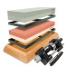 Kitchen Dual-Sided Whetstone Sharpener Set with Bamboo Base 400/1000 and 3000/8000 Grit Oil Stones