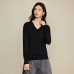 V-neck long sleeved top